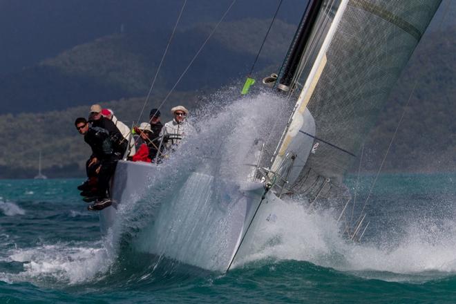 Darryl Hodgkinson's Victoire on their way to just beating Pretty Fly III in the Dent Island Race - Vision Surveys Airlie Beach Race Week 2014 © Shirley Wodson